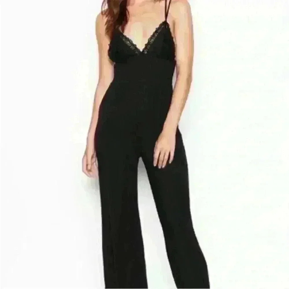 Victoria Secret romper/jumpsuit with lace black size medium